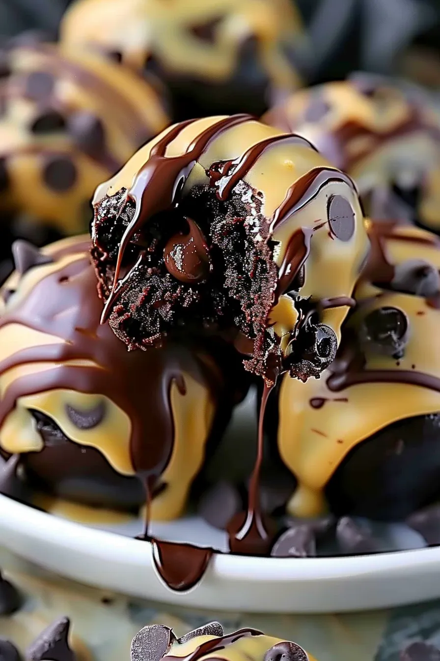 Brownie-Bomben mit Schokoladenkeks-Teig