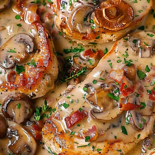 Cremige Champignon-Speck-Koteletts: Einfaches Auflauf Rezept für gemütliche Abende