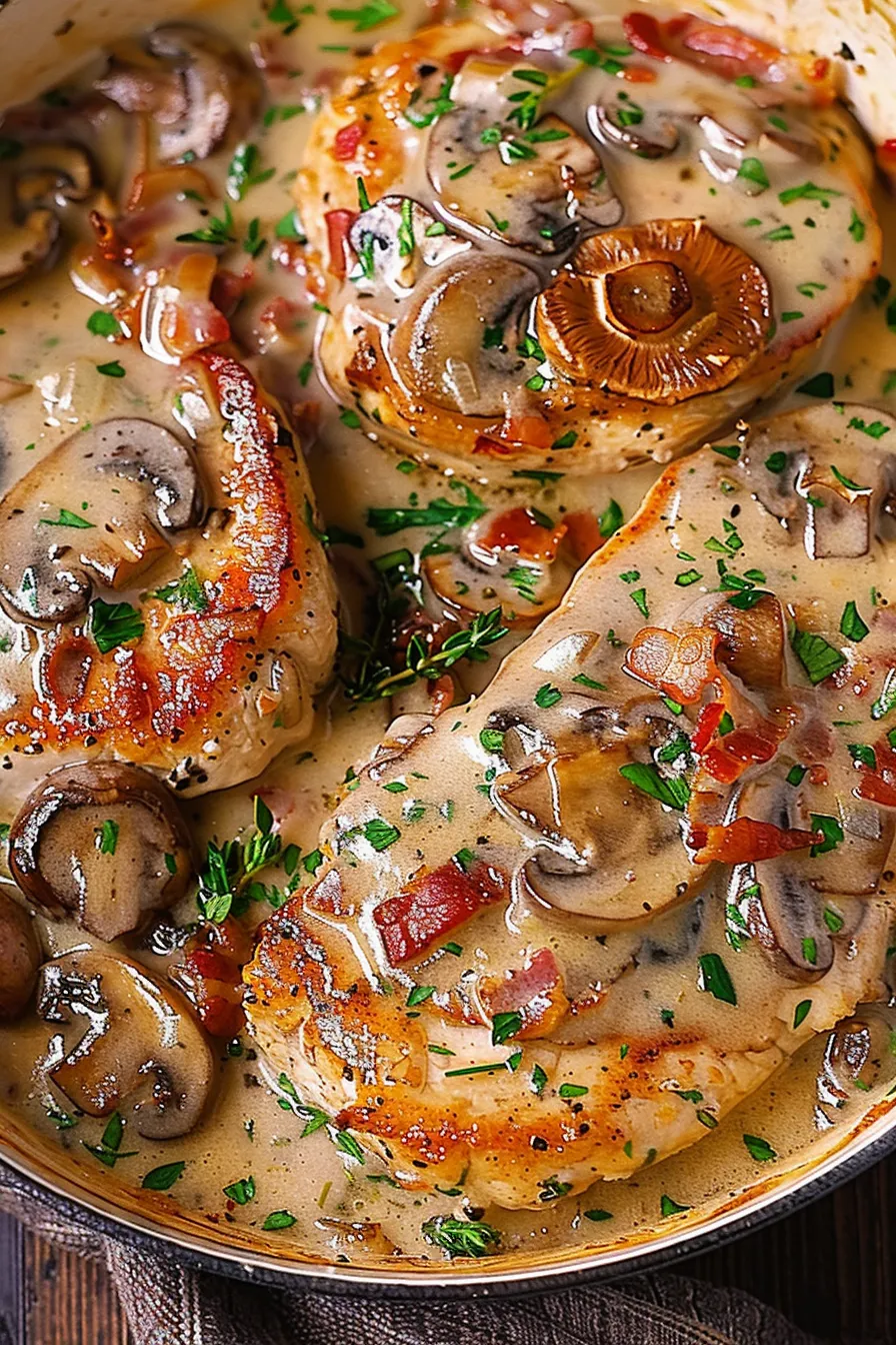 Cremige Champignon-Speck-Koteletts: Einfaches Auflauf Rezept für gemütliche Abende