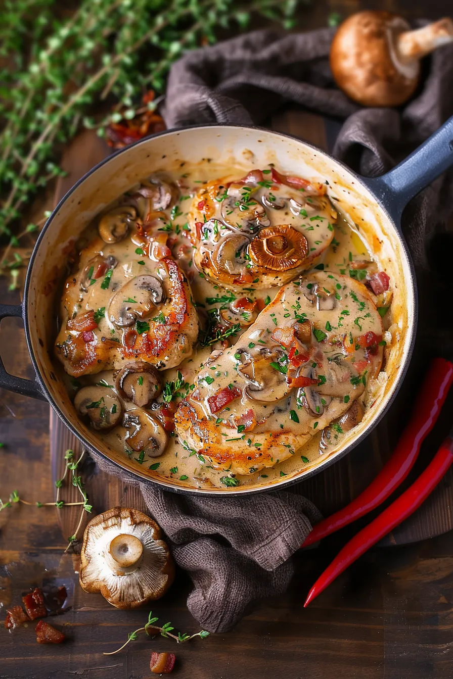 Cremige Champignon-Speck-Koteletts: Einfaches Auflauf Rezept für gemütliche Abende