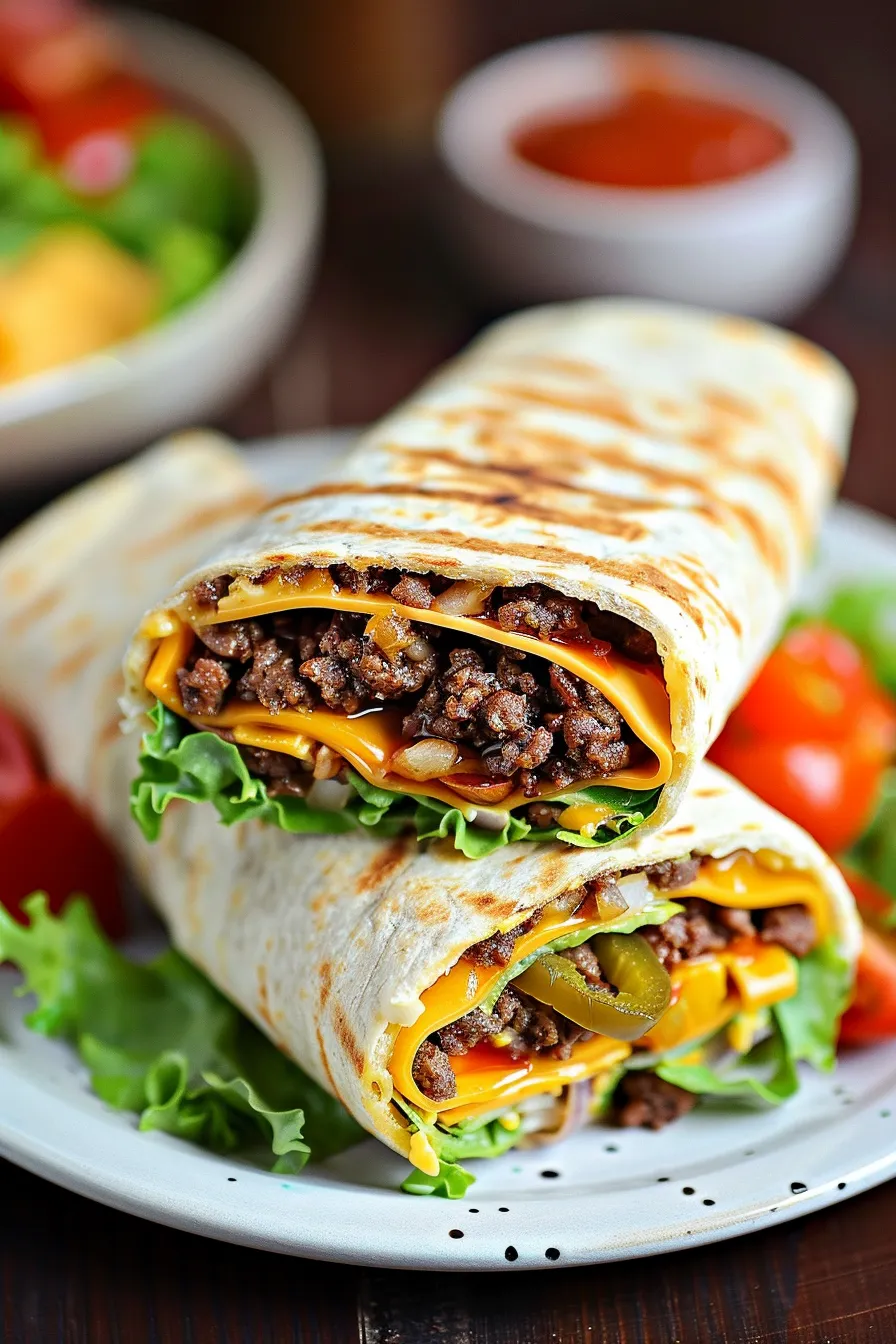 Gegrillte Cheeseburger Wraps: Schnelle und leckere Wraps Rezepte für den Grillabend