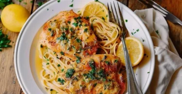 Hähnchen Francese: Knuspriges Hähnchenfilet in Zitronen-Butter-Sauce