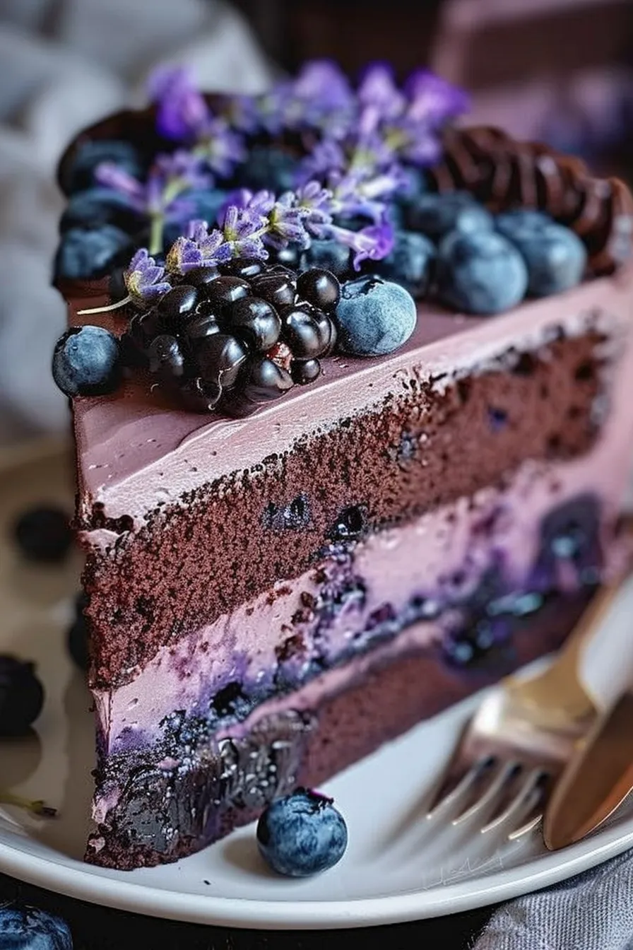 Heidelbeer-Schokoladen-Lavendel Traumkuchen: Ein himmlisches Kuchen-Rezept