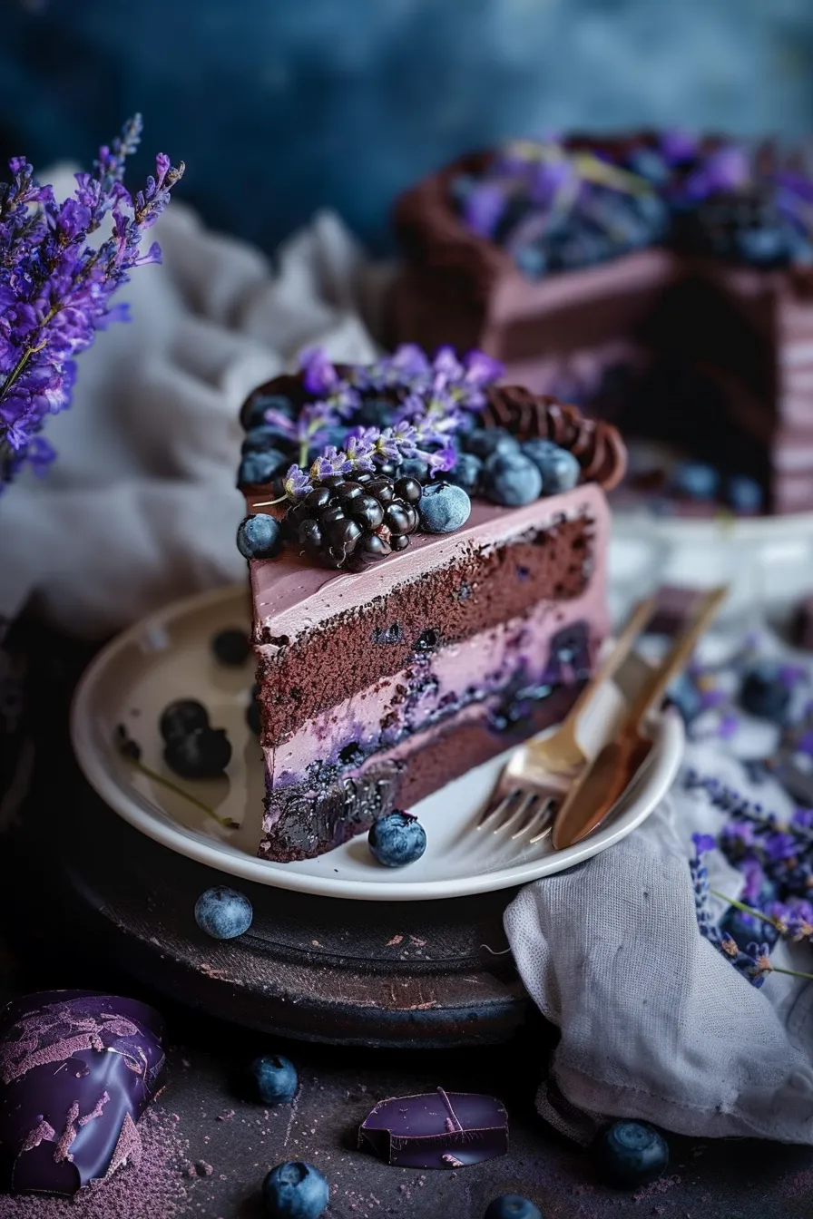 Heidelbeer-Schokoladen-Lavendel Traumkuchen: Ein himmlisches Kuchen-Rezept