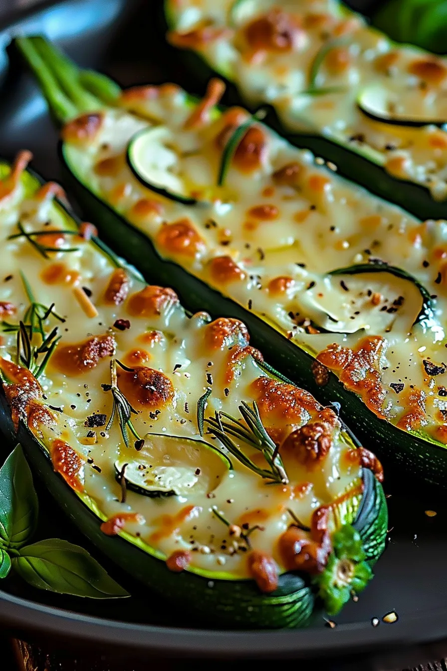 Knusprige Zucchini-Steaks mit Knoblauch und Käse