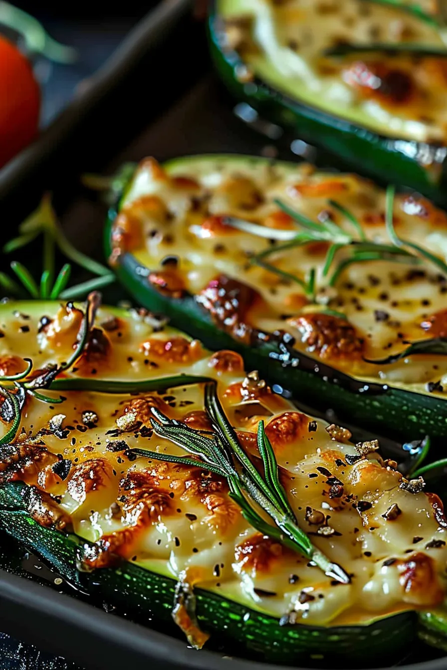 Knusprige Zucchini-Steaks mit Knoblauch und Käse