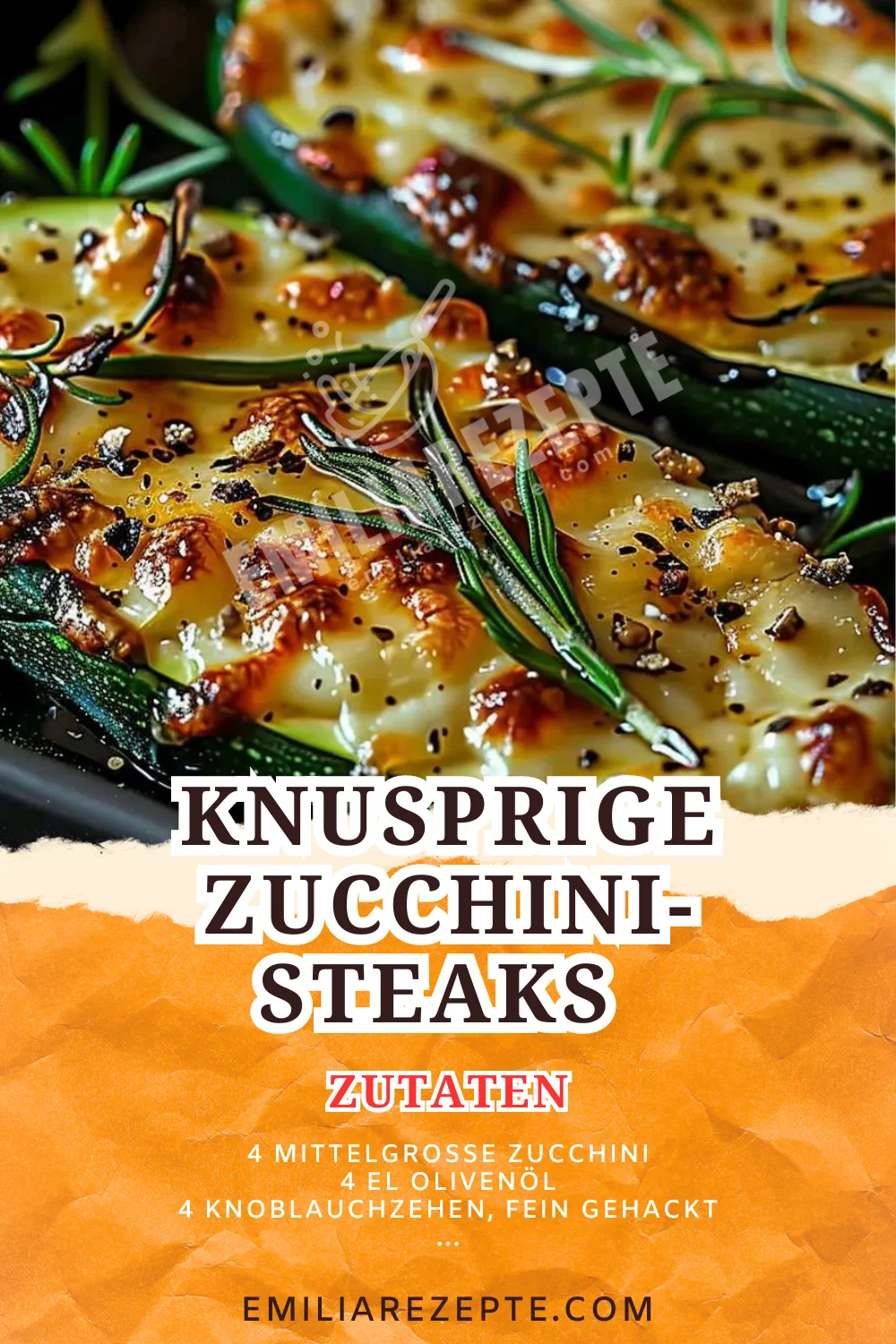 Knusprige Zucchini-Steaks mit Knoblauch und Käse