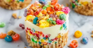 Mini Fruity Pebbles Cheesecakes: Bunte Knusper-Käsekuchen-Häppchen