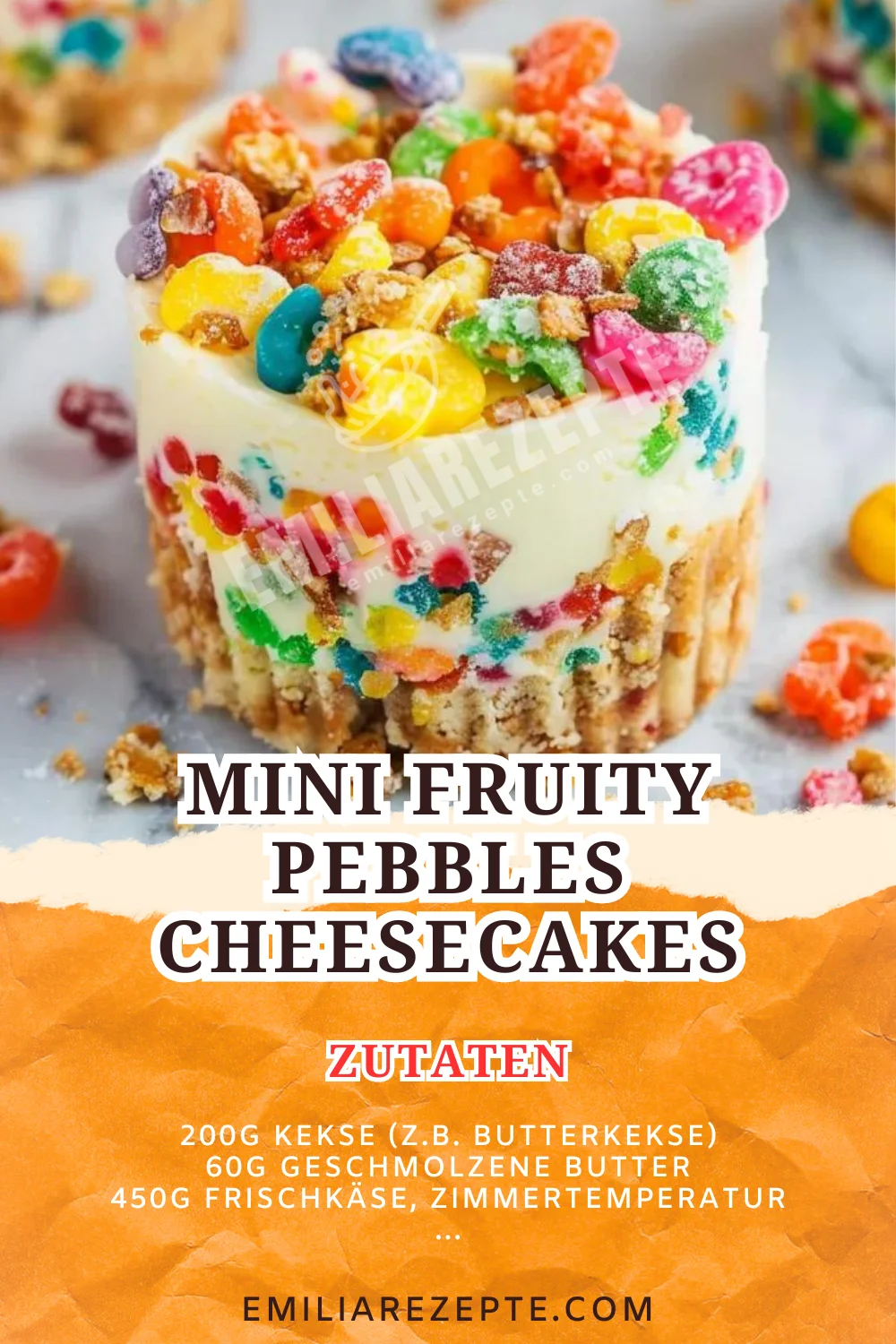 Mini Fruity Pebbles Cheesecakes: Bunte Knusper-Käsekuchen-Häppchen