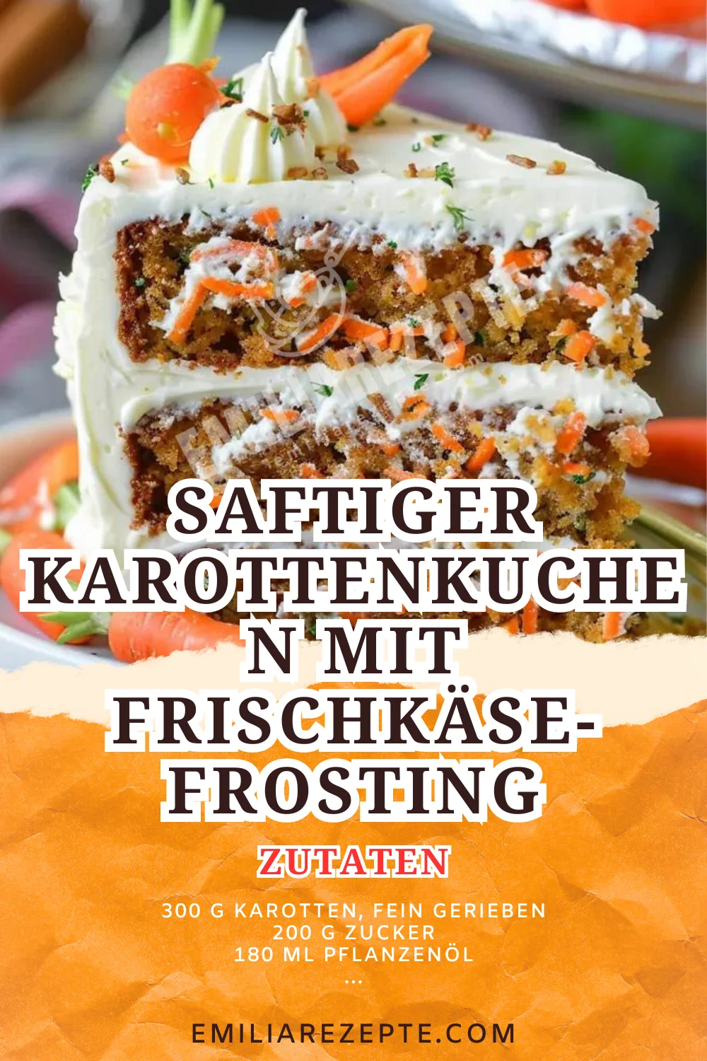 Saftiger Karottenkuchen mit Frischkäse-Frosting