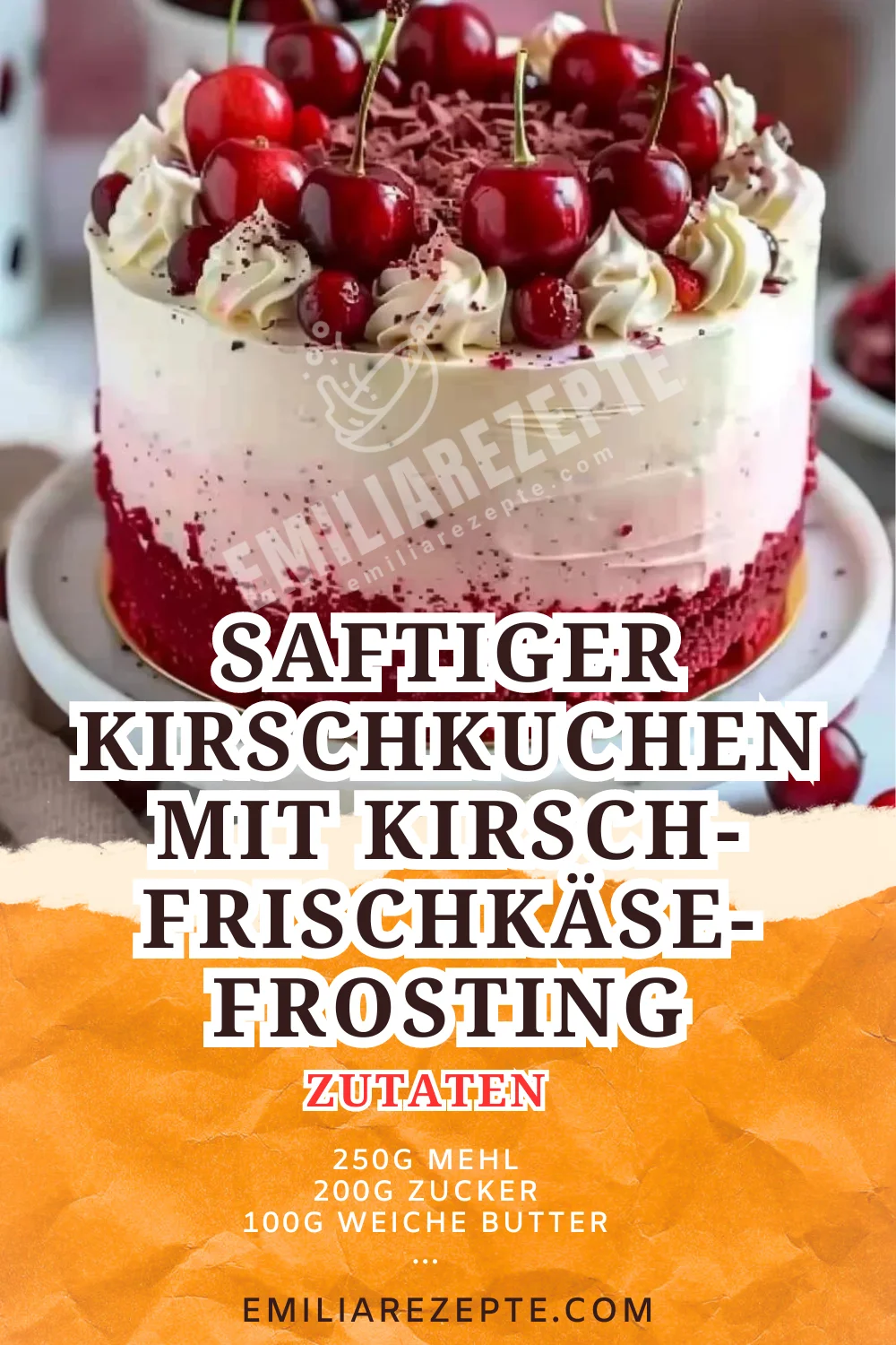 Saftiger Kirschkuchen mit Kirsch-Frischkäse-Frosting: Ein köstliches Kuchen Rezept