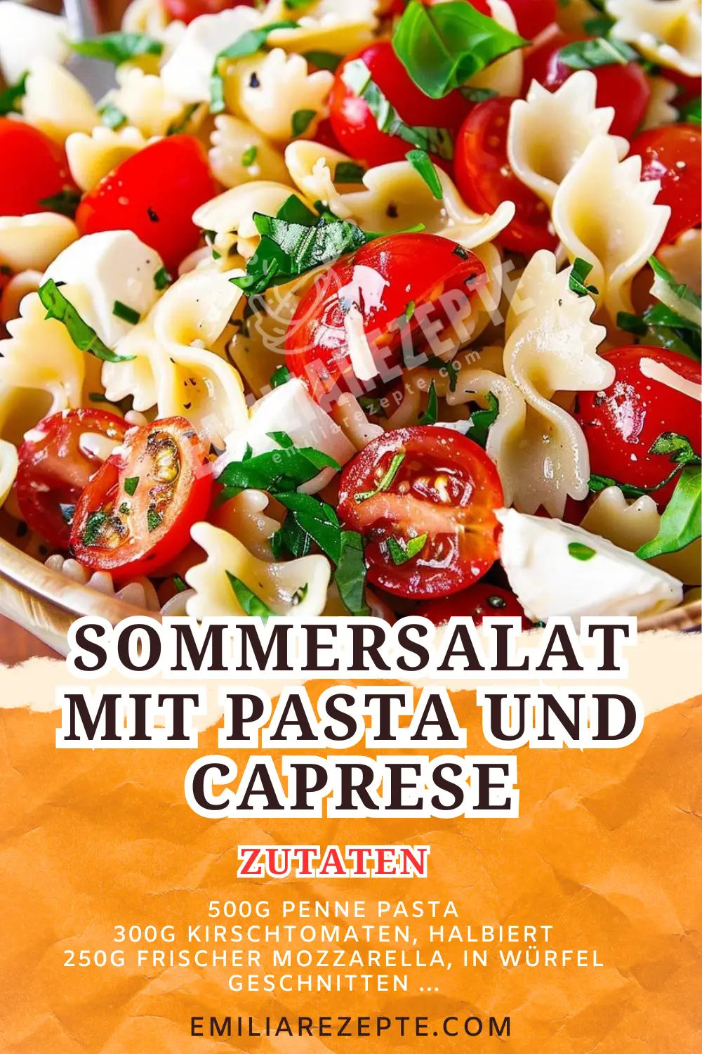 Sommersalat mit Pasta und Caprese: Frisch und Einfach Sommersalat mit Pasta und Caprese: Frisch und Einfach