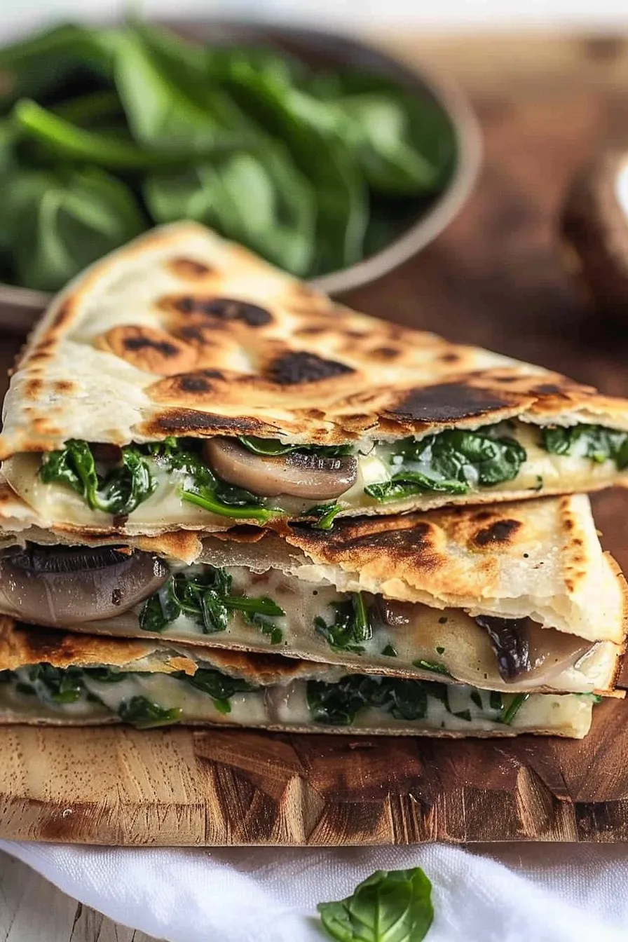 Spinat-Champignon-Quesadillas: Schneller vegetarischer Genuss