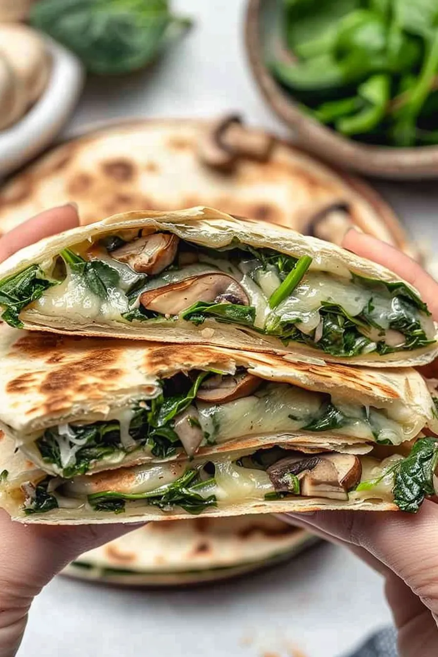 Spinat-Champignon-Quesadillas: Schneller vegetarischer Genuss