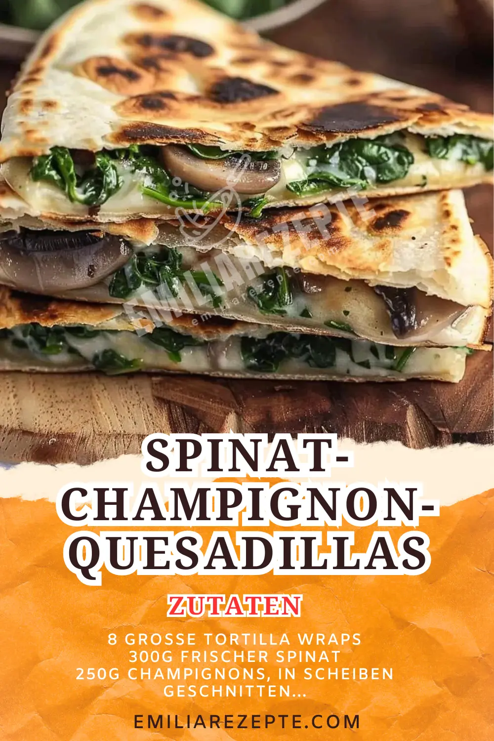 Spinat-Champignon-Quesadillas: Schneller vegetarischer Genuss