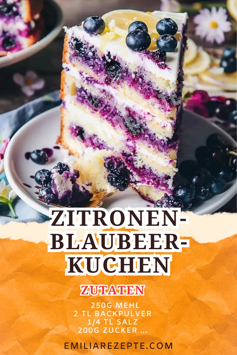 Zitronen-Blaubeer-Kuchen: Saftig und fruchtig