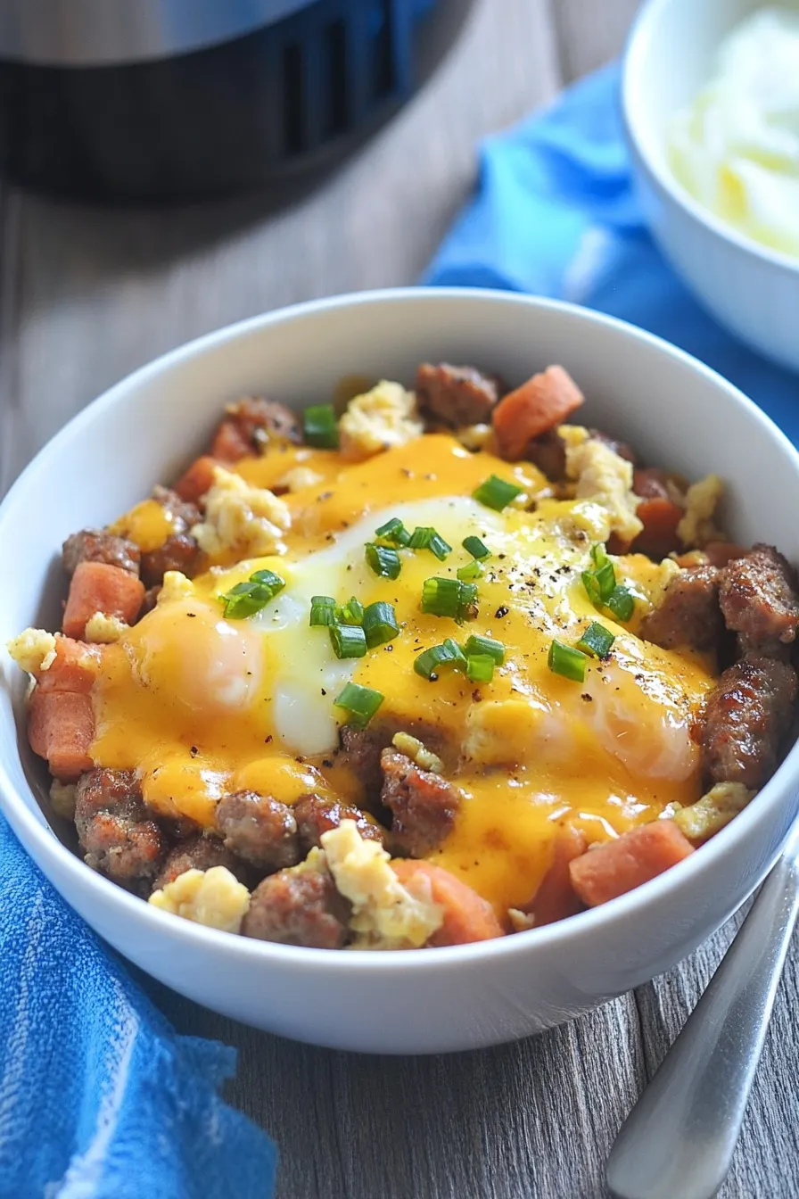 Herzhafte Frühstücksbowls mit Würstchen und Ei: Der perfekte Start in den Tag