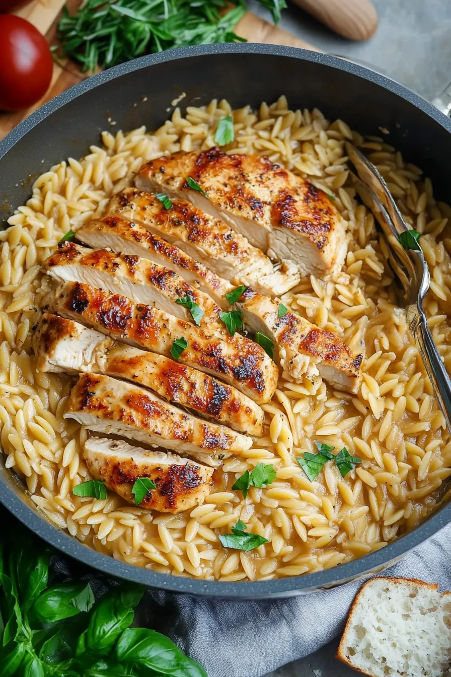 One Pot Pasta: Cremiges Orzo-Gericht mit Gemüse in nur einem Topf