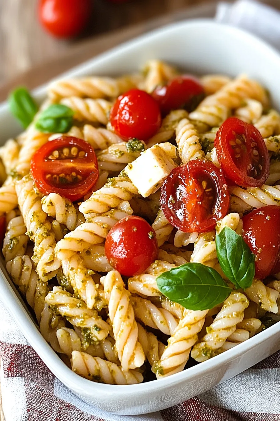 Sommerlicher Nudelsalat mit Pesto: Einfaches Salat Rezept für heiße Tage