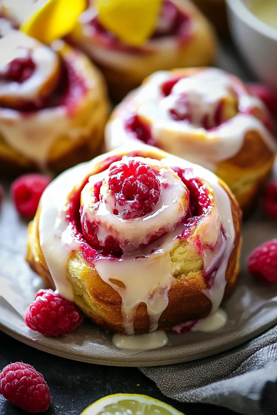 Himbeer Rezepte: Saftige Zimtschnecken mit Zitronenglasur