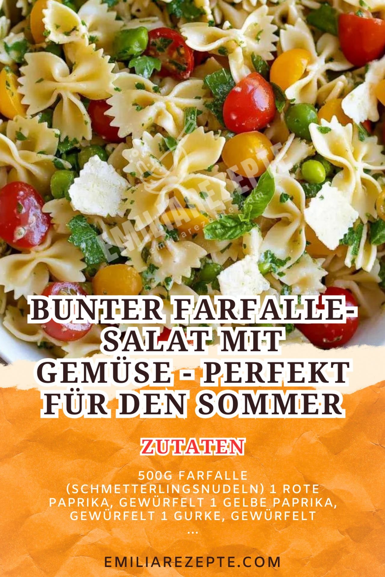 Nudel Rezepte: Bunter Farfalle-Salat mit Gemüse - Perfekt für den Sommer