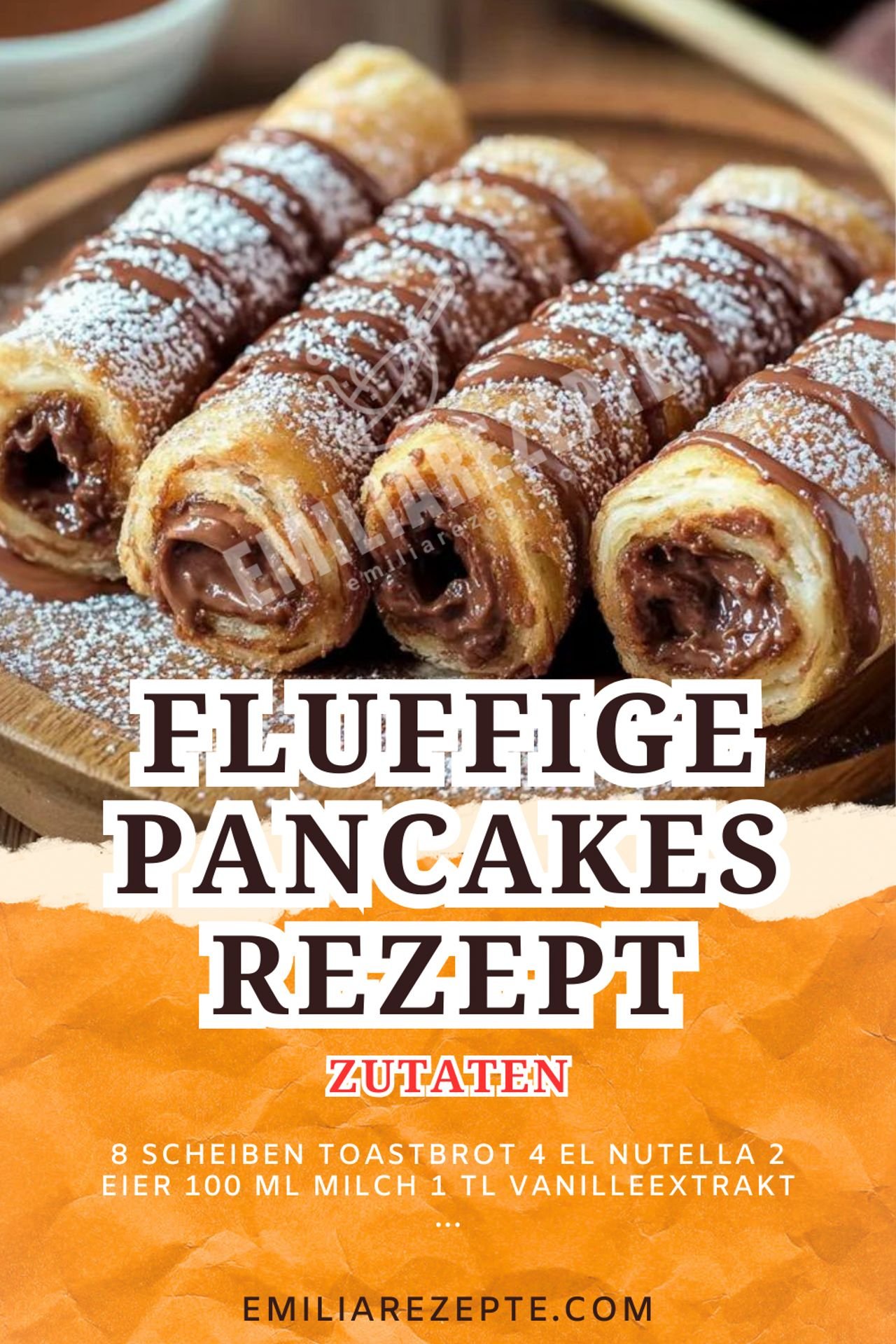 Fluffige Pancakes Rezept: Nutella-French-Toast-Röllchen zum Frühstück