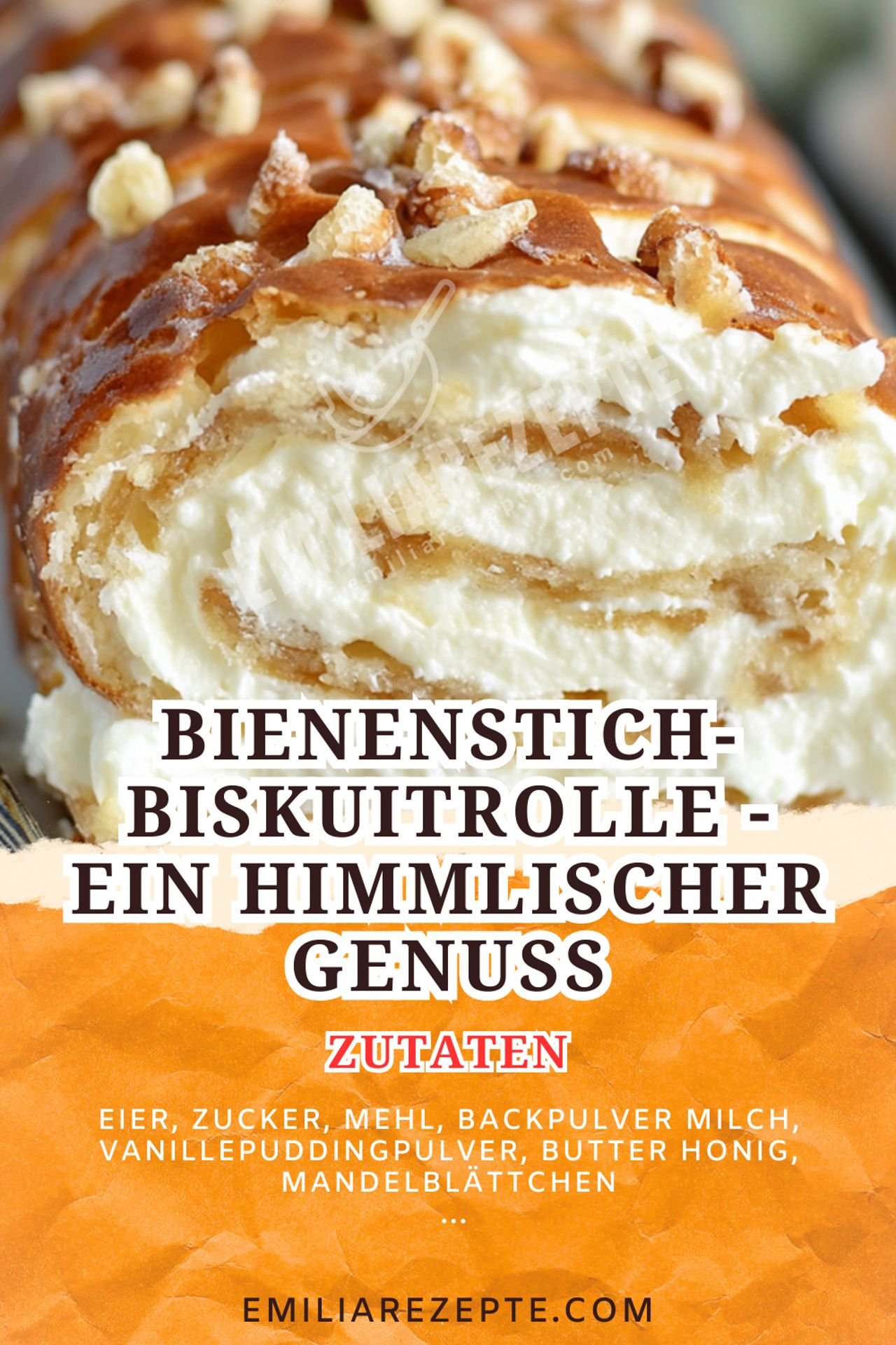 Kuchen Rezepte: Bienenstich-Biskuitrolle - Ein himmlischer Genuss