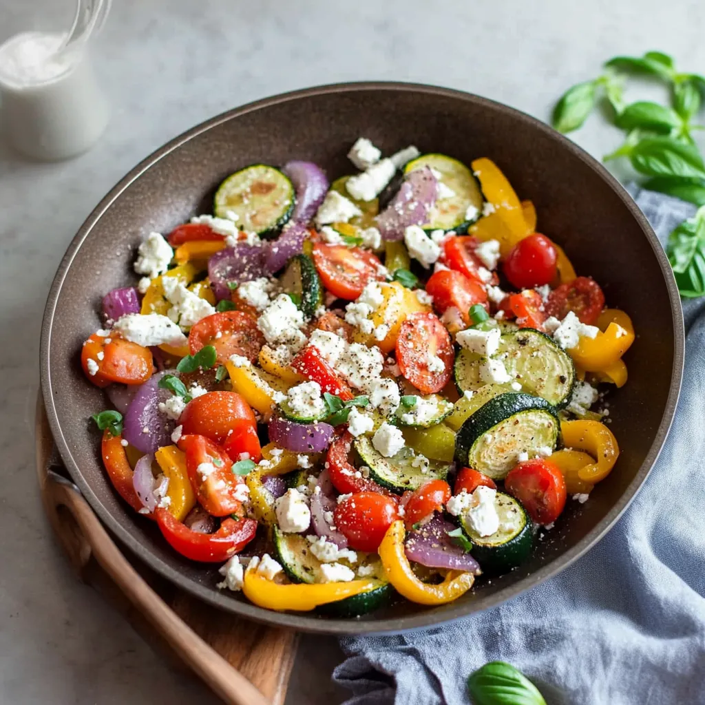 Einfache Gemüsepfanne mit Feta: Schnelles und gesundes Abendessen