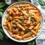 Cremige Rigatoni mit Würstchen: Einfaches Pasta Rezept für die ganze Familie