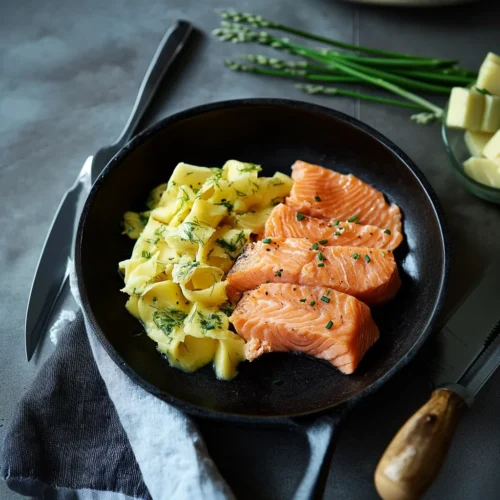 Frühstück rezepte: Cremiges Rührei mit Schnittlauch und Räucherlachs