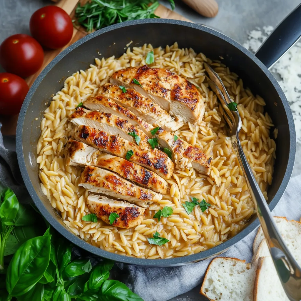 One Pot Pasta: Cremiges Orzo-Gericht mit Gemüse in nur einem Topf