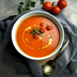 Einfache Tomatensuppe mit gerösteten Tomaten