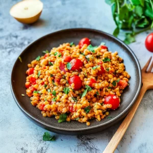 Schneller vegetarischer Rote-Linsen-Salat: Ein sättigendes Powerpaket