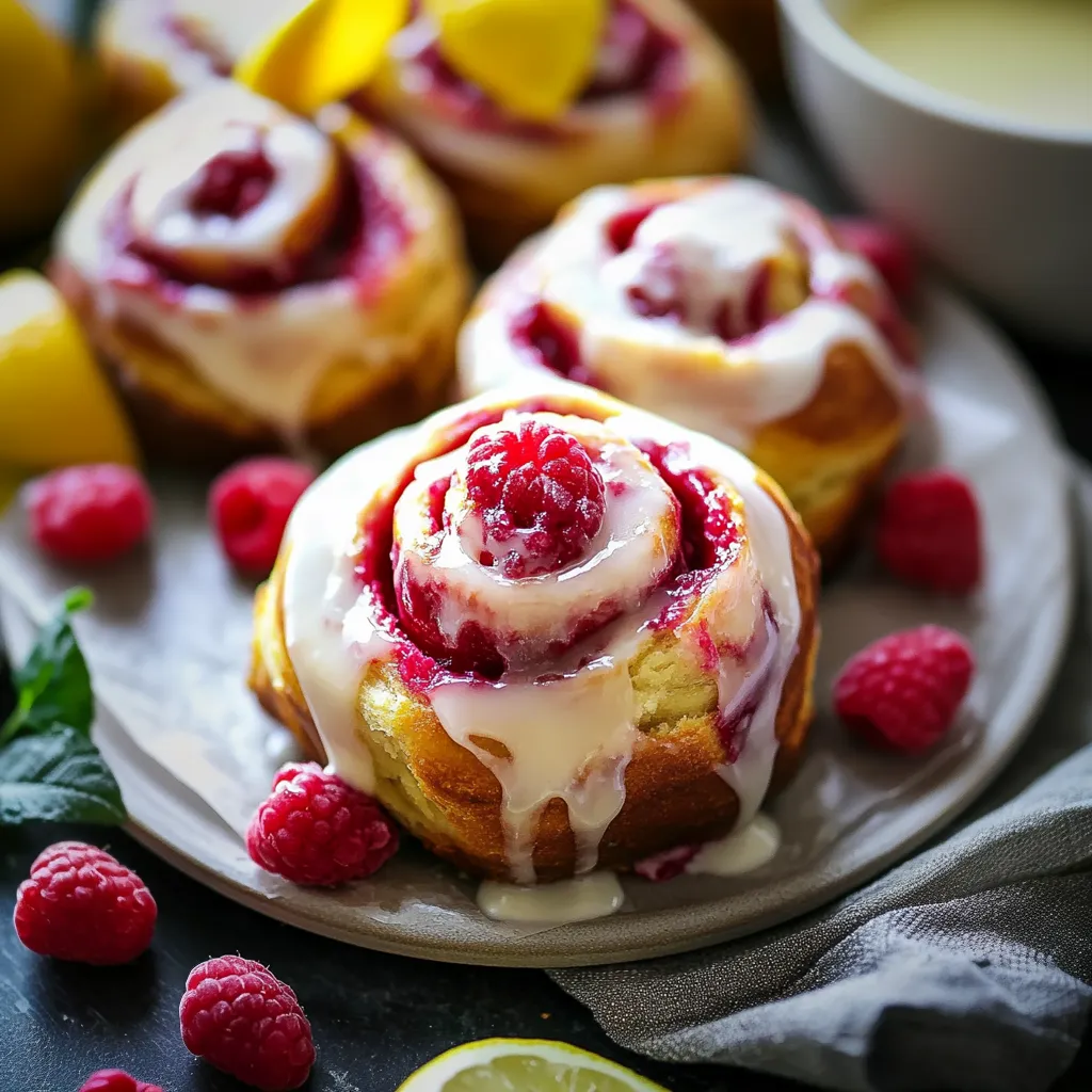 Himbeer Rezepte: Saftige Zimtschnecken mit Zitronenglasur