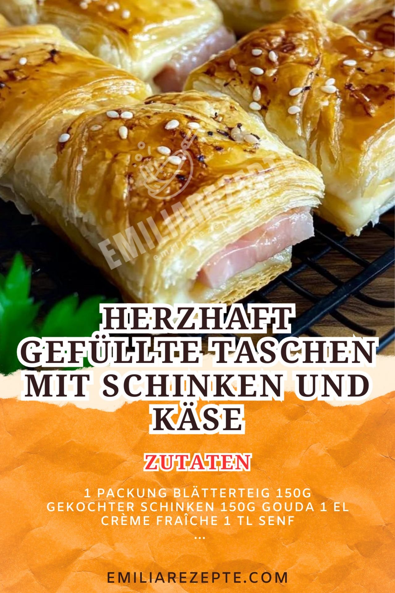 Blätterteig Rezepte: Herzhaft gefüllte Taschen mit Schinken und Käse