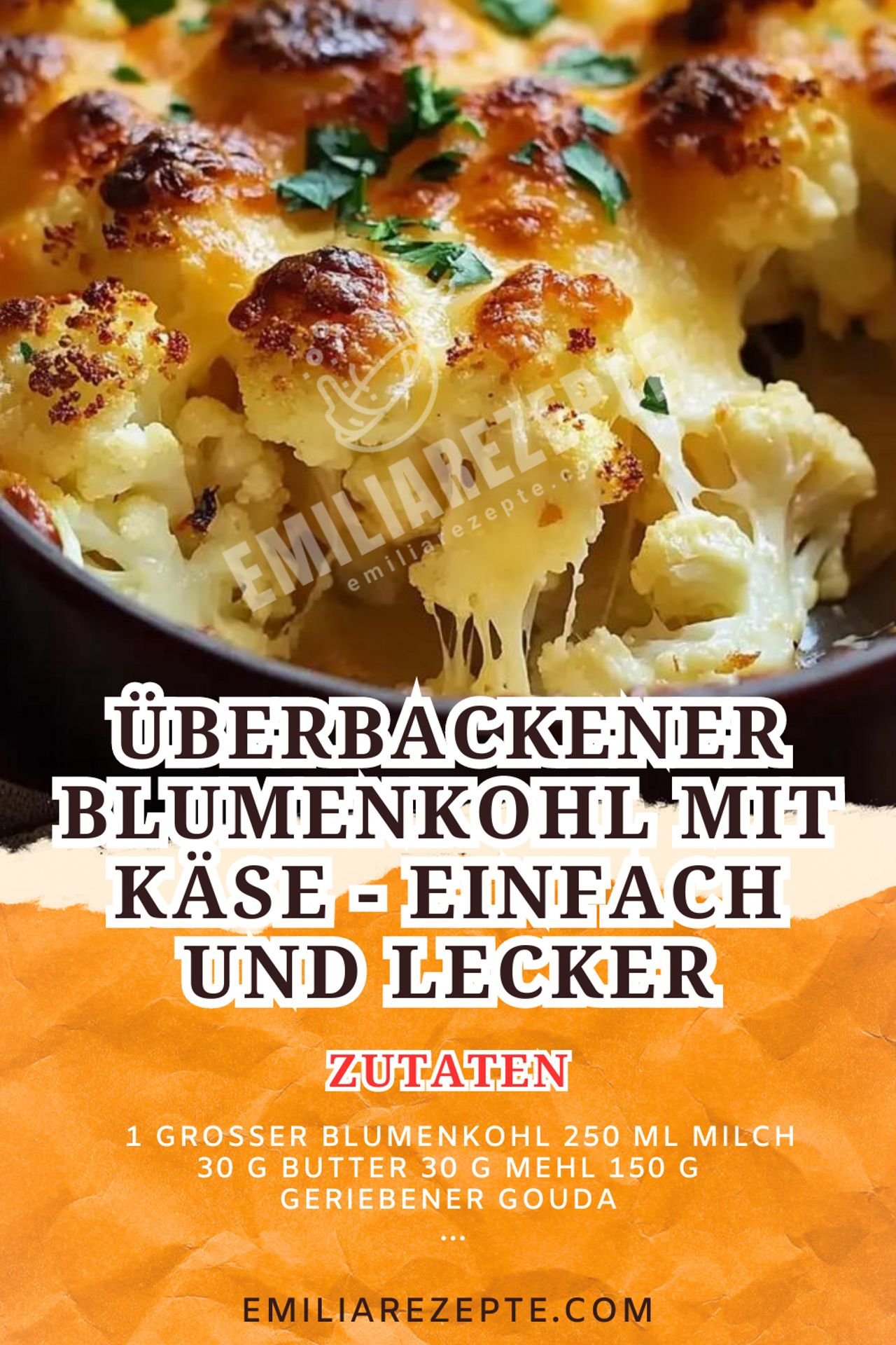 Auflauf Rezept: Überbackener Blumenkohl mit Käse - Einfach und Lecker