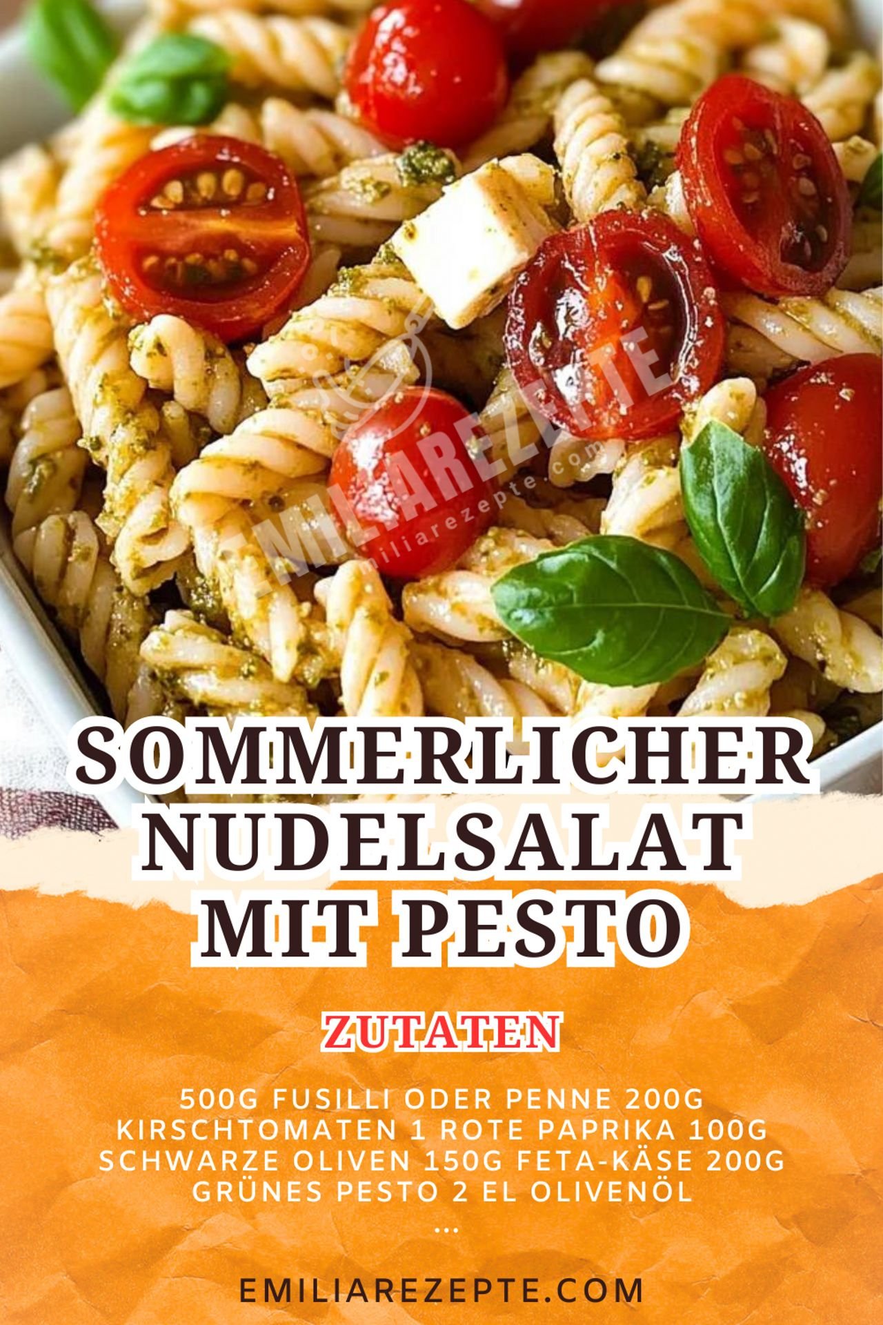 Sommerlicher Nudelsalat mit Pesto: Einfaches Salat Rezept für heiße Tage