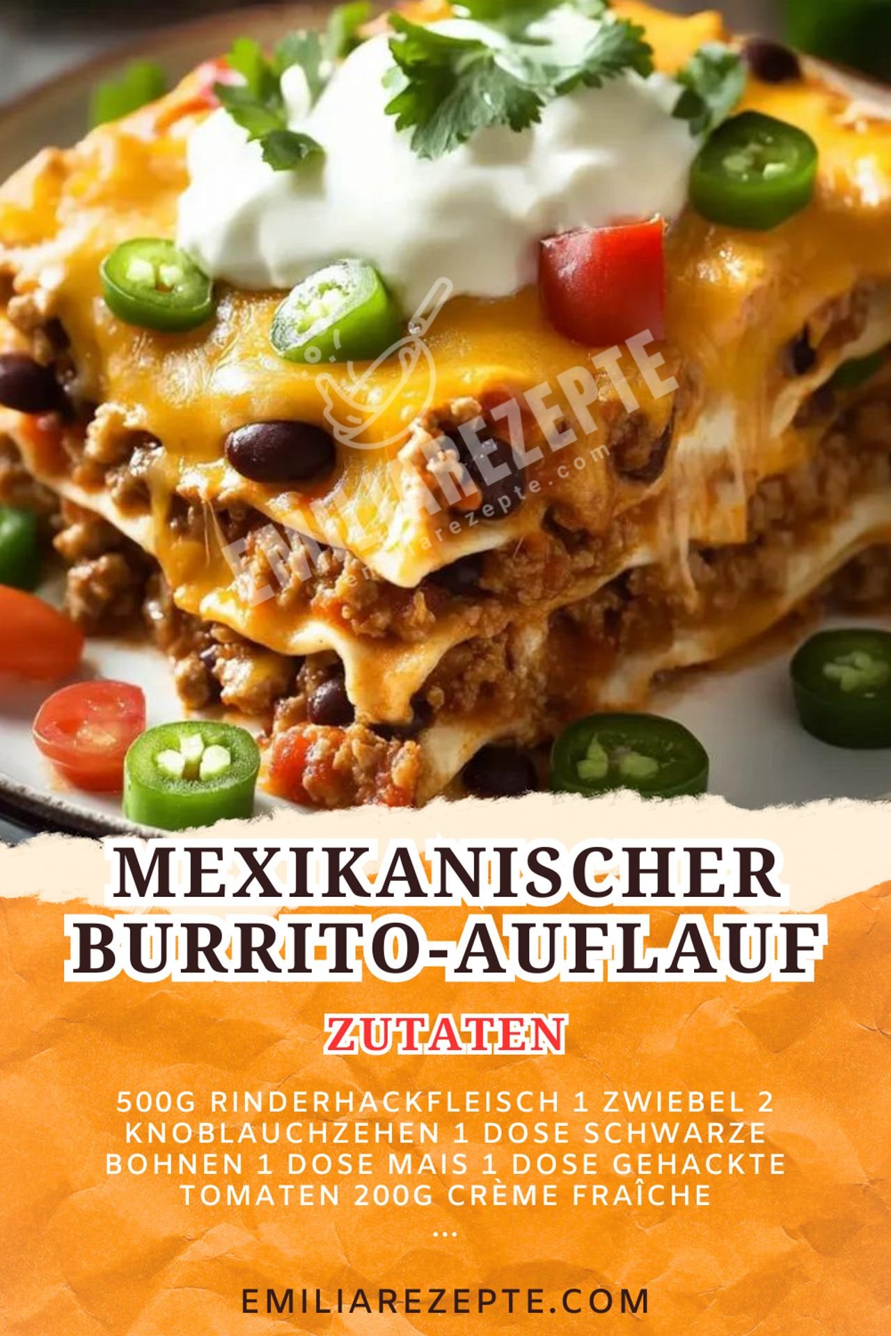 Mexikanischer Burrito-Auflauf: Einfaches Auflauf Rezept für Tex-Mex-Liebhaber