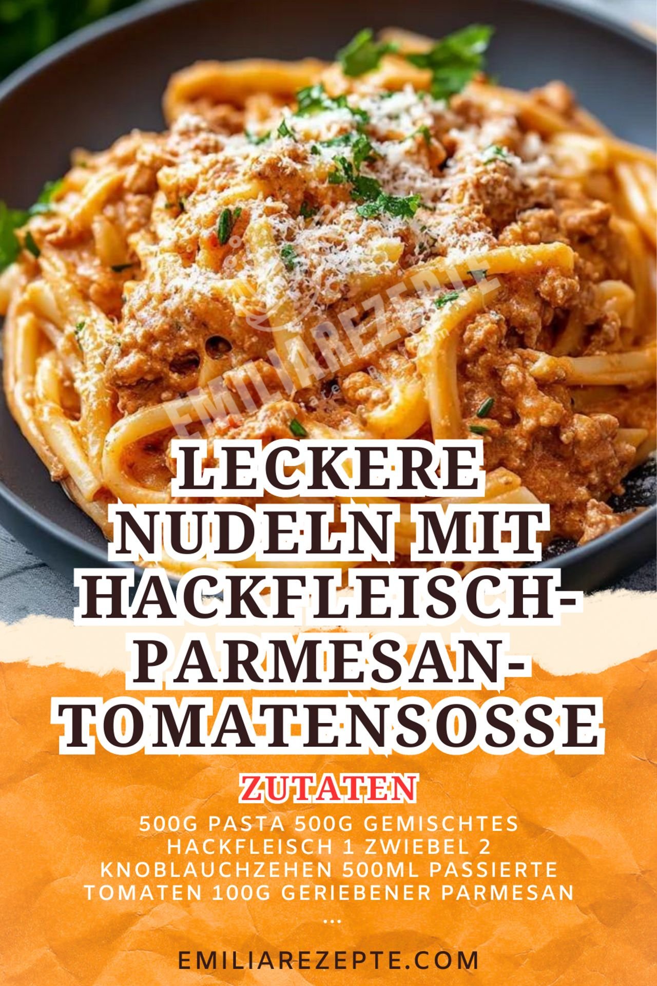 Pasta Rezepte: Leckere Nudeln mit Hackfleisch-Parmesan-Tomatensoße