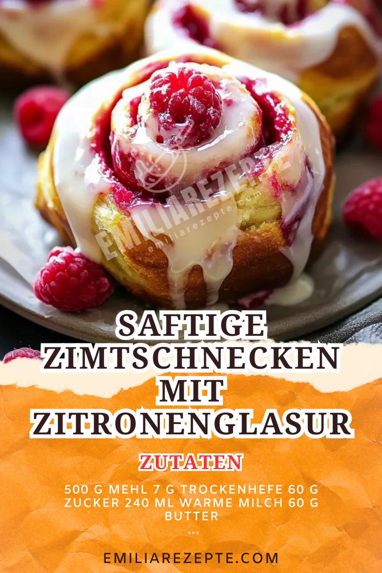 Himbeer Rezepte: Saftige Zimtschnecken mit Zitronenglasur