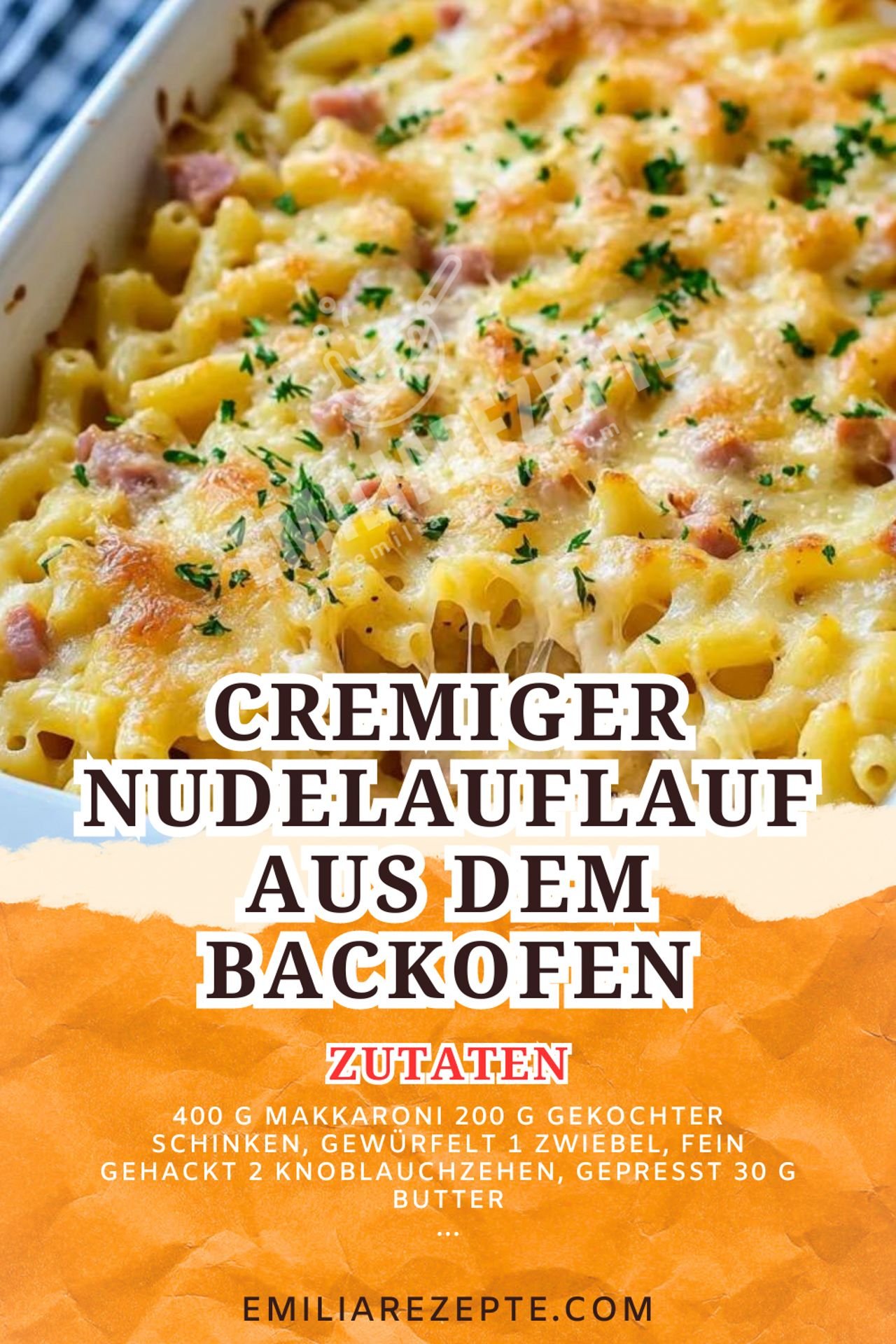 Käse-Schinken-Makkaroni: Cremiger Nudelauflauf aus dem Backofen