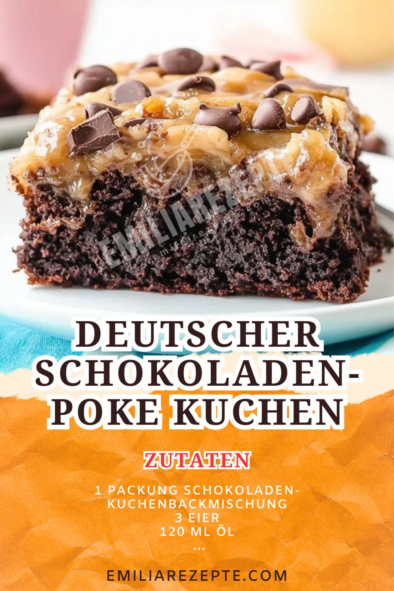 Deutscher Schokoladen-Poke Kuchen: Saftiges Dessert mit Kokosnuss-Pekan-Topping