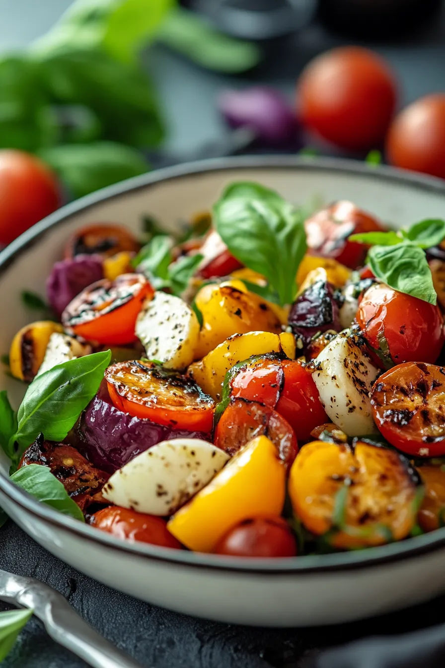 Gesunde Gemüse Rezepte: Knuspriger Ofengemüse-Salat mit Balsamico