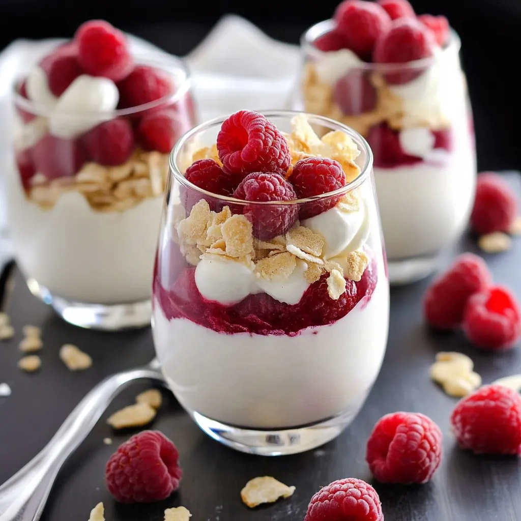 Himbeer-Weiße-Schokolade-Mousse Parfait: Einfaches Dessert-Rezept