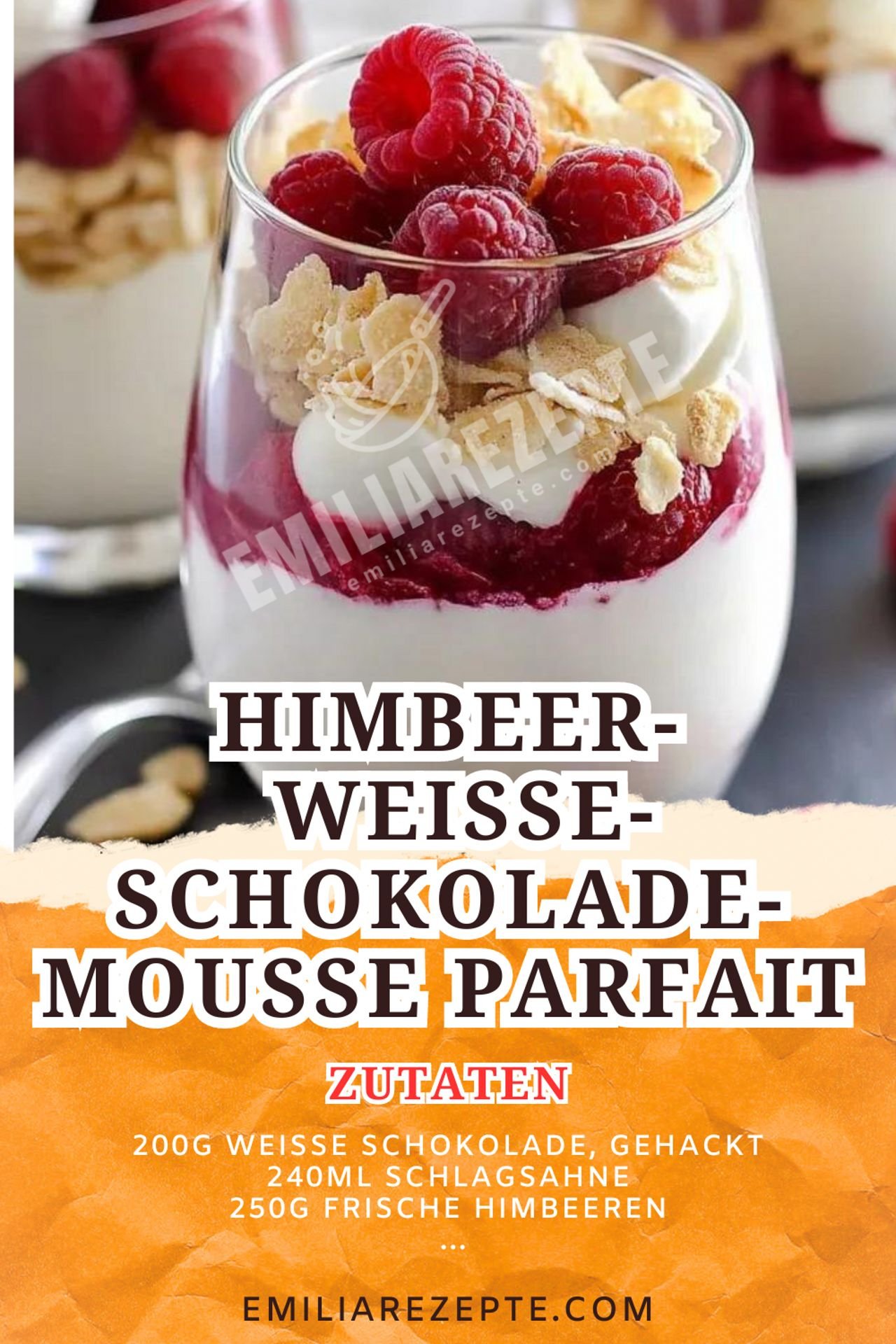 Himbeer-Weiße-Schokolade-Mousse Parfait: Einfaches Dessert-Rezept