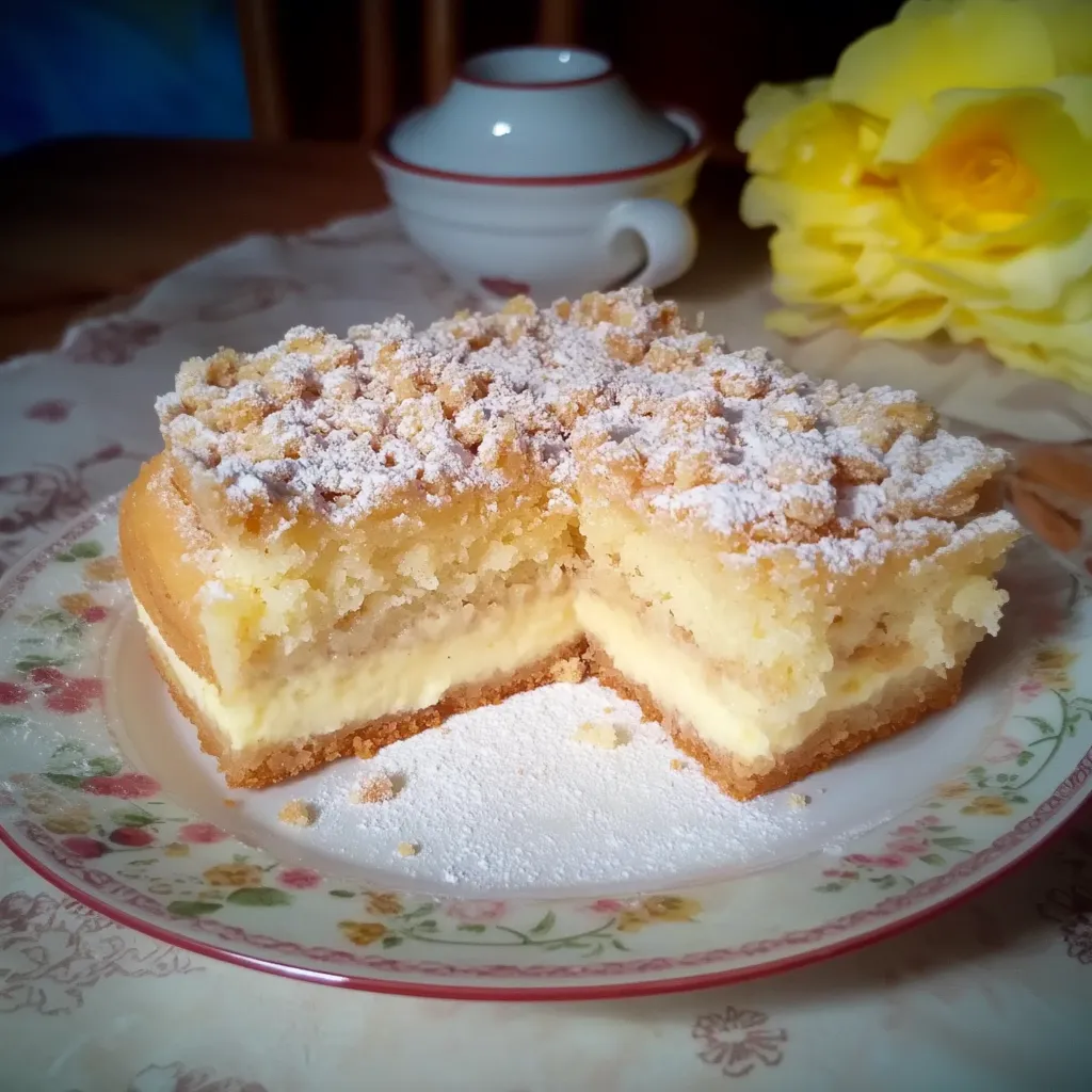 Kuchen Rezepte: Versunkener Streuselkuchen mit Vanillepudding - Ein Traum aus dem Ofen