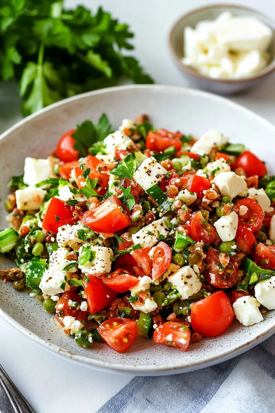 Leckerer Linsensalat mit Feta: Gesundes und einfaches vegetarisches Rezept