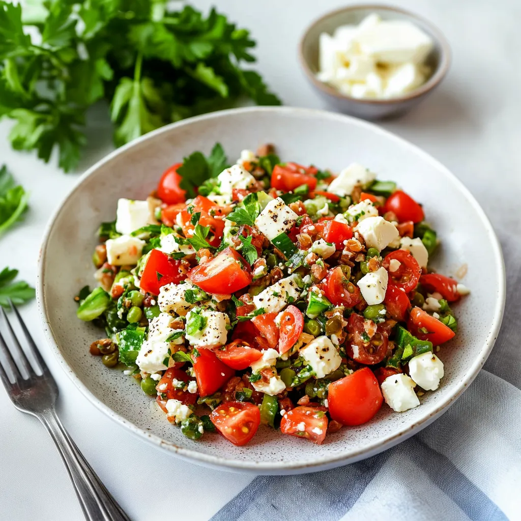 Leckerer Linsensalat mit Feta: Gesundes und einfaches vegetarisches Rezept