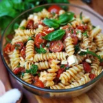 Mediterraner Nudelsalat mit Tomaten und Mozzarella