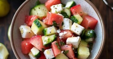 Sommer Rezepte: Erfrischender Melonen-Feta-Salat mit Minze - Schnell und Einfach